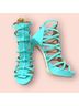 Luxe by Justfab Blue Teal Sandals Size 8 1/2 - photo 4