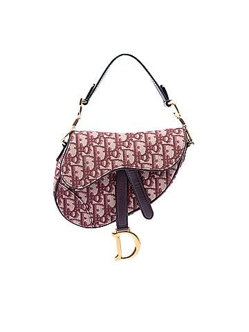 Dior Mini Oblique Canvas Saddle Bag (view 1)
