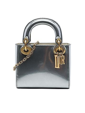 Dior Mini Metallic Patent Lady Dior (view 1)