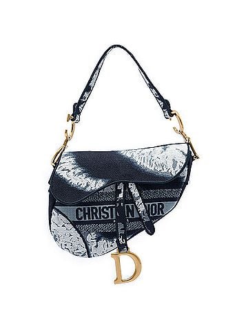 Dior Canvas Embroidered Tie Dye Saddle Bag (view 1)