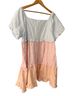 Bibi Stripes Blue Pink Orange Casual Dress Size XL - photo 2