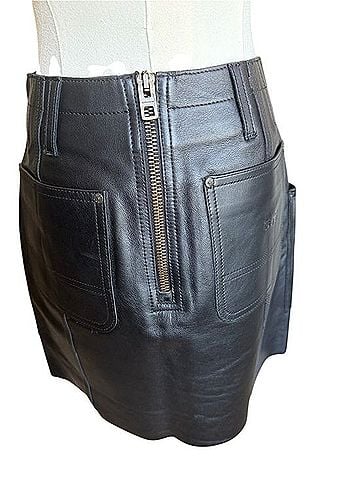 Coach 100% genuine calf skin utility mini skirt Leather Skirt (view 2)