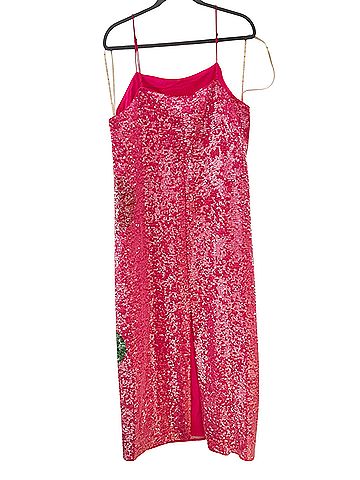 FARM Rio Anthurium Flowers Floral Pink Slip Sequin Maxi Cocktail Dress (view 2)