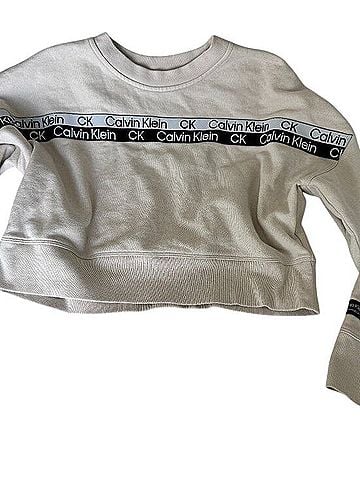 Calvin Klein Performance Cropped Logo Sweatshirt Pullover Sweater (view 1)