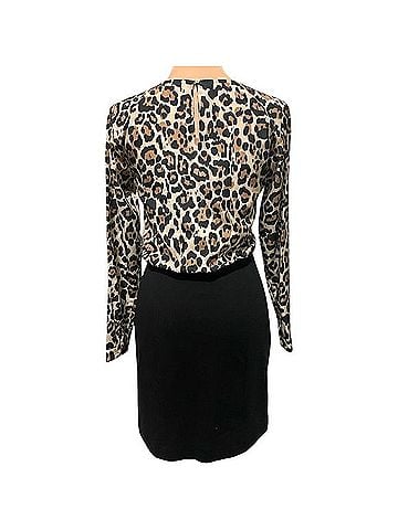 Banana Republic Petite Leopard Dress Casual Dress (view 2)