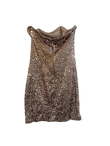 Forever 21 Strapless Gold Sequin Dress Cocktail Dress (view 2)
