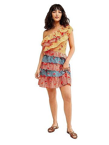 FARM Rio One Shoulder Cherry Mini Dress Casual Dress (view 1)