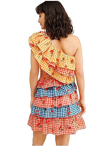 FARM Rio One Shoulder Cherry Mini Dress Casual Dress (view 2)