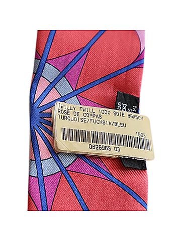 Hermès Rose De Compas Silk Twilly Scarf (view 2)