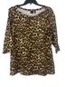 Rafaella Studio Animal Print Brown Black Gold Long Sleeve Blouse Size 1X - photo 1
