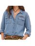 Sundance Solid Blue Long Sleeve Button-Down Shirt Size M (petite) - photo 1