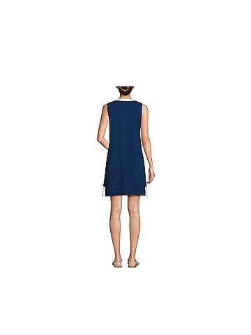 Lands' End Cotton Jersey Notch Neck Dress Casual Dress (view 2)