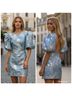 Sister Jane 100% Polyester Floral Blue Cocktail Dress Size M - photo 1