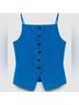 Mango 100% Polyester Blue Tank Top Size M - photo 3