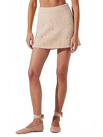 Astr Joly Pearl Skirt in Blush (view 2)