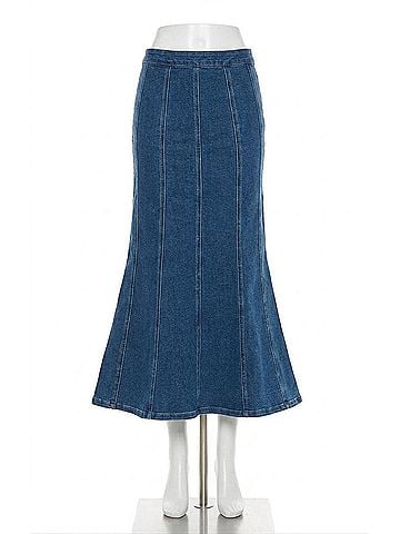 Show Me Your Mumu Baton Rouge Skirt in Blue Indigo (view 1)