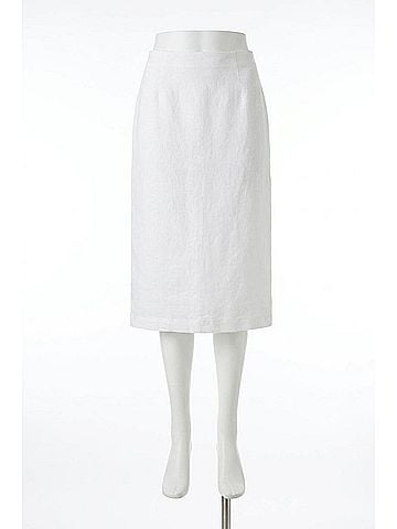 Enza Costa Linen Pencil Skirt in Undyed (view 1)