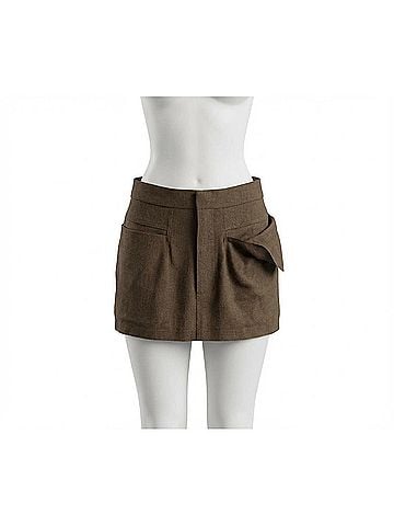 Rick Owens Women's Cut Off Mini Skirt in Bean (view 1)
