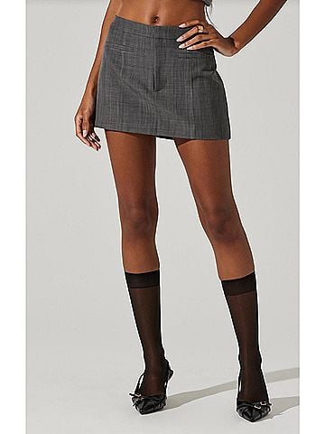 Astr Doria Mini Skirt in Grey (view 2)