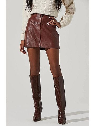 Astr Tracy Skirt in Brown (view 2)