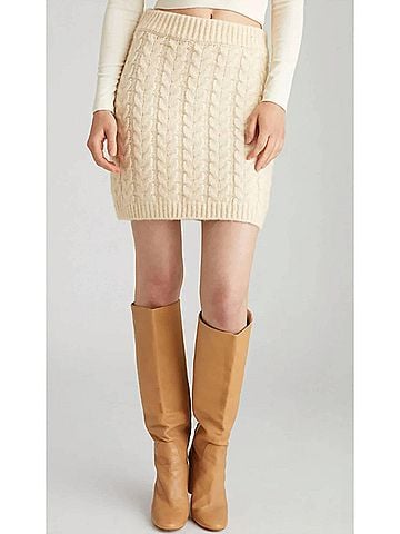 525 America Kali Cable Mini Skirt in Cream (view 2)