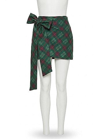Show Me Your Mumu Iva Bow Skirt in Mistletoe Plaid (view 1)