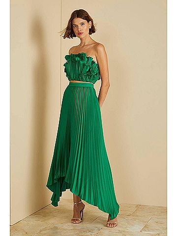 AMUR Olana Midi Skirt in Frog (view 2)