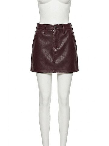 Pistola Abi High Rise Mini Skirt in Cabernet (view 1)