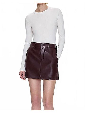 Pistola Abi High Rise Mini Skirt in Cabernet (view 2)