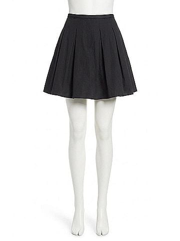 Astr Ariella Pleated Mini Skirt in Black (view 1)