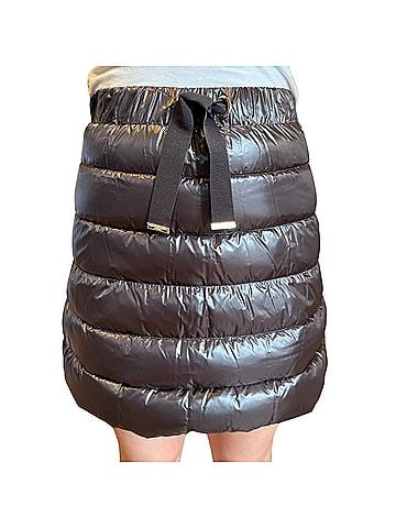 Herno Women's Nylon Ultralight Skirt in Fondente (view 2)