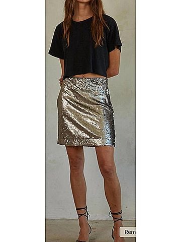 By Together Juliet Sequined Skirt in Charcoal (view 2)