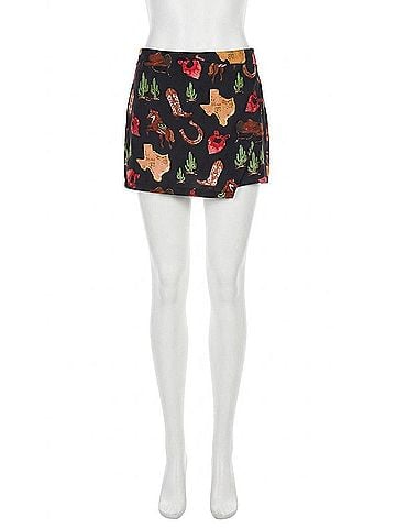 Show Me Your Mumu Spencer High Waist Skort in Texas Hold ‚ÄòEm (view 1)