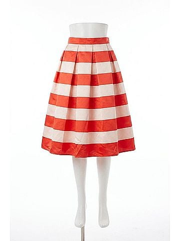 Jade by Jane Jayne Striped Midi Skirt in Red/ White (view 1)