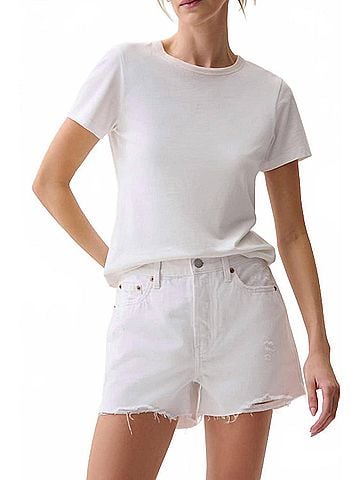 Pistola Nova High Rise Relaxed Cut Off Short in Luxe White Vintage (view 2)