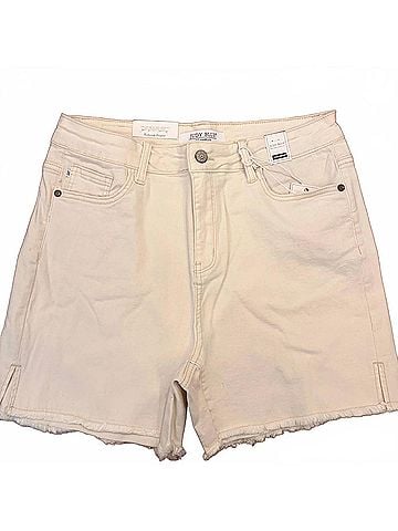 Judy Blue Women's High-Rise Cut-Off Denim Shorts in Ivory (view 1)