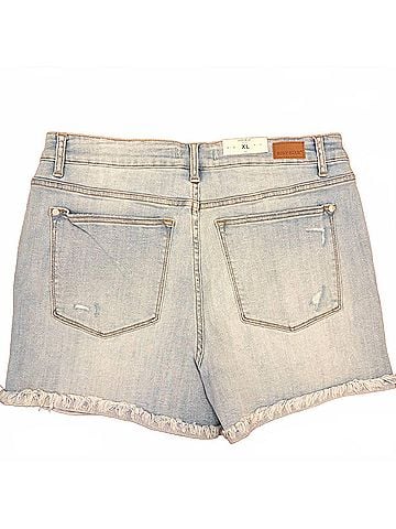 Judy Blue Women's Destroyed Cuffed Shorts in Light Wash (view 2)