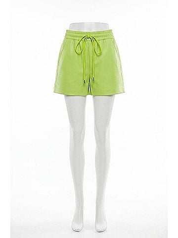 A.L.C. Rex Faux Leather Shorts in Green Kick (view 1)