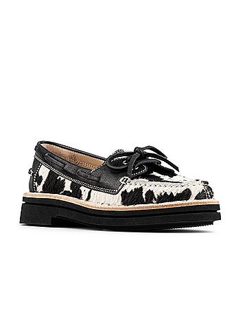 Donald J Pliner Women's Lillith Casual Boat Shoe in Bone/Black (view 2)