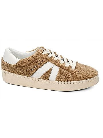 Corkys Women's No Chaser Sneakers in Camel Shearling (view 1)