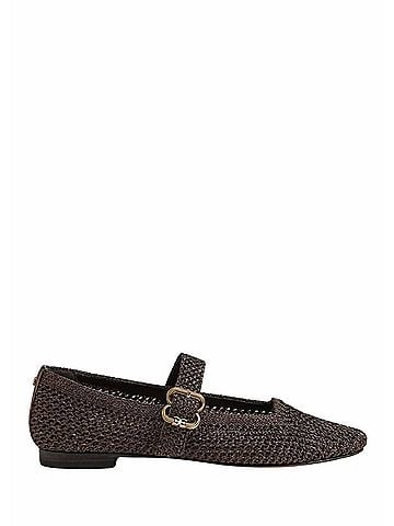 Sam Edelman Women's Michaela Mary Jane Flat Shoes in Bronze Metallic Knit (view 1)