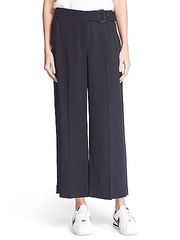 A.L.C. Women's Emily Gaucho Mid-Rise Belted Pants in Navy (view 2)