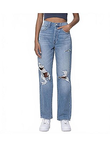 Cello Jeans Super High Rise Distressed Jean in Denim (view 2)