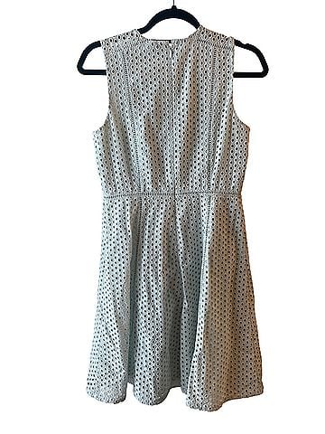 Ann Taylor Eyelet Fit and Flare Dress Casual Dress (view 2)
