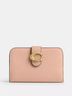 Coach 100% Leather Solid Pink Ivory Leather Wallet One size - photo 4