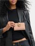 Coach 100% Leather Solid Pink Ivory Leather Wallet One size - photo 3