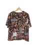 Notations 100% Polyester Floral Stripes Polka Dots Solid Black Pink Gold Yellow White Short Sleeve Top Size M - photo 2