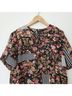 Notations 100% Polyester Floral Stripes Polka Dots Solid Black Pink Gold Yellow White Short Sleeve Top Size M - photo 4