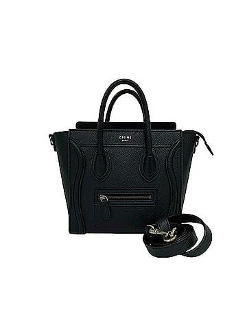 Céline CELINE Luggage Nano Shopper Leather 2-way Handbag Mini Tote Bag Shoulder Black 19477 (view 1)