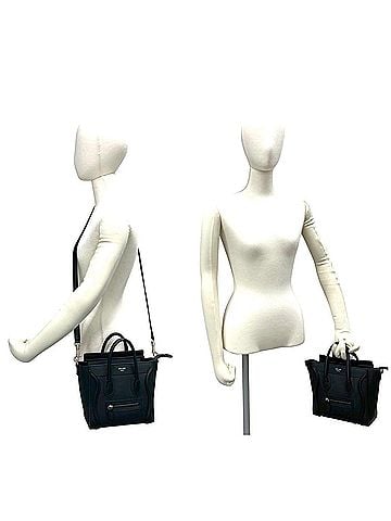 Céline CELINE Luggage Nano Shopper Leather 2-way Handbag Mini Tote Bag Shoulder Black 19477 (view 2)
